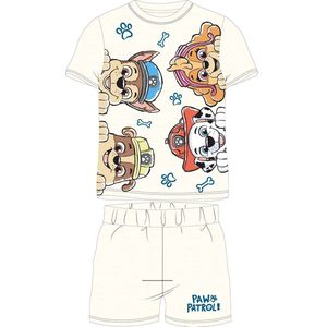 Paw Patrol shortama/pyjama vriendjes gleurend katoen cream maat 128
