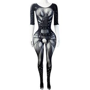 BamBella ® - Panty pak -Onesize - body suit - Dames - Onesize - Erotische jumpsuit van kant lingerie zwart