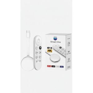 Stream One 4K TV Dongle – Chromecast Compatible Streamer | Draadloos Casten via Wifi | Media Player voor TV