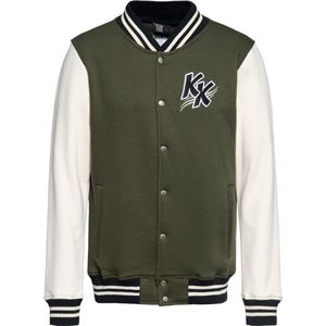 King Kerosin Street Rebel College Sweatjacke Olivgrün-XL