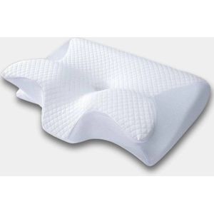 Dutchers - Ademvrij Hoofdkussen - Wit - Vlinderkussen - Anti Snurk - Orthopedisch Traagschuim