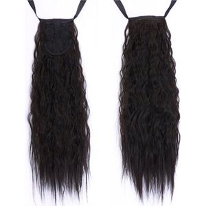 Wrap around ponytail extension - Ponytail haarverlenging - Paardenstaart haarstuk - Krullend Haar - Haarstuk met clip in haar - Dollsbeauty ponytail 55 cm Zwart