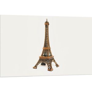Forex - Klein Beeldje van Eiffeltoren - 120x80cm Foto op Forex