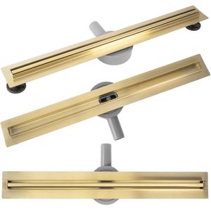 Rea Neox Slim Pro - Lineaire Afvoer - Douchegoot - Geborsteld Goud - 100Cm