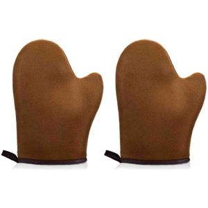 2 stuks ultrazachte zelfbruinende handschoen met dubbelzijdige applicator, perfect voor gladde en gelijkmatige nepbruine toepassing - ideaal voor huidverzorging