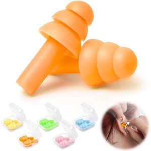 5 paar Herbruikbare siliconen oordopjes - Oordoppen - siliconen oordopjes - Geschikt voor alle scenario's - Waterdicht om te zwemmen - Geluiddempend om te slapen, geluidsreductie - voor studeren, werken en zelfstudie - Zacht en comfortabel