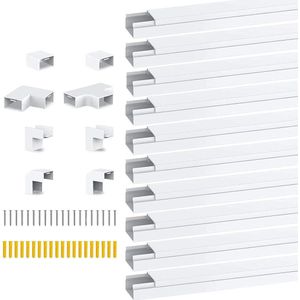 Zelfklevende Elektrische Kabelgoot - 20 x 10 mm - Verberg Kabels - 10 Stuks - Wit