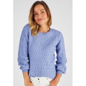 Damart - Trui tricot met siersteek Thermolactyl - Dames - Blauw - S