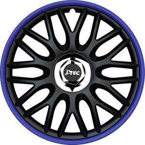 J-Tec Wieldoppen 14 inch Orden R zwart/blauw - chroom ring