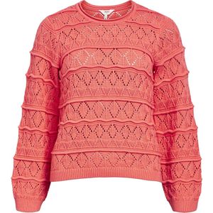 Object Objliva L/s O-neck Knit Pullover Truien & vesten Dames - Sweater - Hoodie - Vest- Perzik - Maat S