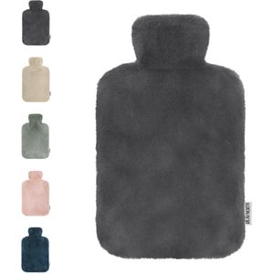 Ølav North – Kruik met Nordic Fur hoes - Incl geschenkverpakking - Tot 6 uur warmte - Heerlijk zacht - Warmwaterkruik - 1.8 liter – Stone Grey - Cadeau voor haar, vrouw, vriendin