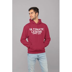 1993 Jaar Rood Hoodie heren - Maat S - Ultimate Legend - Verjaardag Cadeau Mannen - Limited Edition