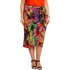 Lange rechte rok met exotische print