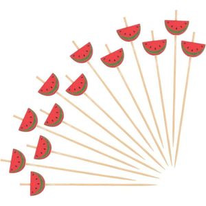 Allecto Plus - Bamboe spiesjes voor cocktails en voorgerechten - 100 stuks - Fruit tandenstokers voor garneer sticks - Handgemaakt voor feesten en vakanties - Ideaal voor snacks op het strand.