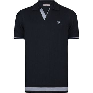 Felix Hardy - Tricot Polo Shirt - Navy - Korte Mouwen - Heren