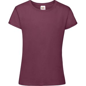 Fruit Of The Loom Meisjes Zachtgesponnen T-shirt  Korte Mouwen (2 stuks) (Bordeaux)