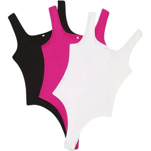 Bovista Bodysuit Dames - Jumpsuit - Corrigerend Ondergoed - Body plunge - Lingerie - Setje Vrouwen - 3 Pcs - Zwart/Wit/Roze - Maat L