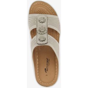Natuform dames slippers met sleehak beige - Maat 39 - Uitneembare zool