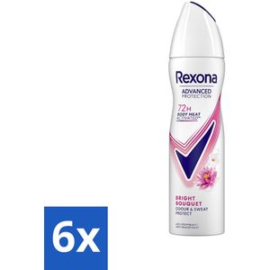 Rexona - Deodorant Spray - Advanced Protection Bright Bouquet - Langdurige Frisheid - 150 ml - Voordeelverpakking - 6 stuks