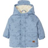 Regenjas - Grijsblauw - Baby - Gevoerd met Sherpa - Capuchon