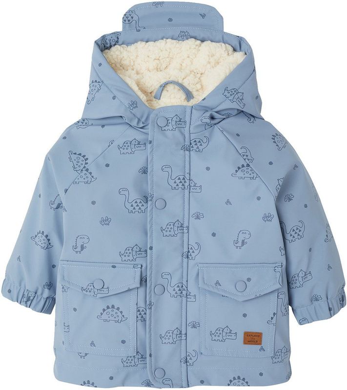 Regenjas - Grijsblauw - Baby - Gevoerd met Sherpa - Capuchon