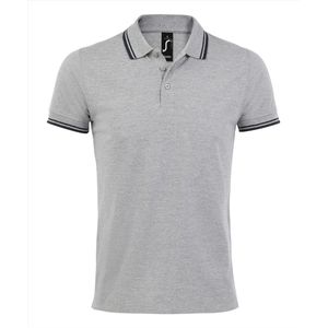 SOL'S Men´s Polo Shirt Pasadena L591 - Grey Melange/Navy - 3XL