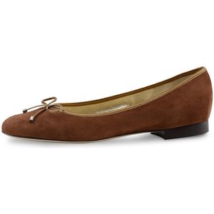 Werner Kern Fee Ballerina's Dames - Bruin Suède - Dames Instappers – Leren Voering - Chique Damesschoenen - Ballet flats - Werner Kern Ballerinas - Bruin - 36.5