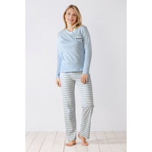 Warme blauwe dames pyjama Hajo - Blauw - Maat - 36/38
