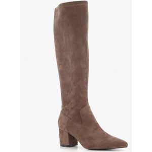 Nova suèdelook dames laarzen met hak bruin - Maat 36