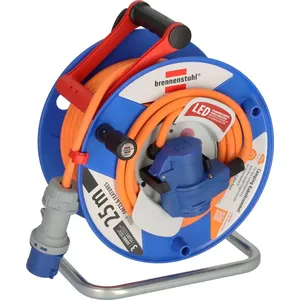 Brennenstuhl Professional SteelCore kabelhaspel SC 2100 IP44, 25m H07RN-F 3G1,5, trommellichaam van plaatstaal, bouwplaatsgebruik en permanent buitengebruik, Made in Germany