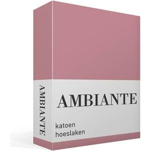 Ambiante Cotton Uni - Hoeslaken - Eenpersoons - 80x200 cm - Pink