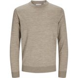 Jack & Jones - JPRBLAMARK MERINO KNIT CREW NECK - Trui - Greige - Ronde Hals