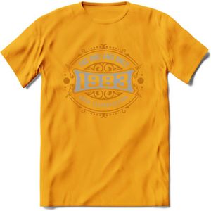 1983 The One And Only T-Shirt | Goud - Zilver | Grappig Verjaardag  En  Feest Cadeau | Dames - Heren | - Geel - XL
