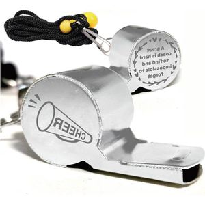 Roestvrij Stalen Coach Fluit met Lanyard - Luid Crisp Geluid voor Outdoor Activiteiten - Ideaal als Geschenk voor Voetbal Coach, Lerarendag, Badmeester en Scheidsrechters - 2x0.8 inch