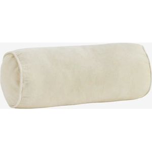Madam Stoltz - Bolster Kussen Fluweel - Ecru roomwit - 20x50 cm