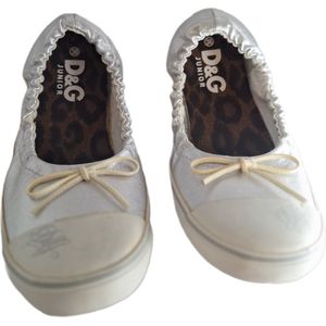 D&G BALLERINA IN SILVER /WHITE SIZE 38