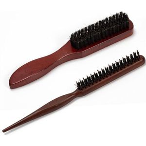 Allecto plus - Varkenshaarborstel voor mannen met houten handvat - Plagen - Baardborstel - Slanke broodjesborstel - Effectieve reiniging