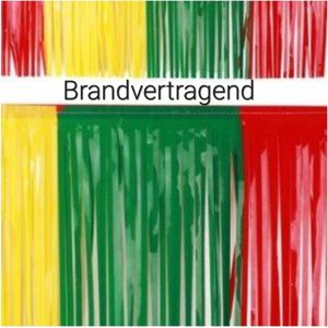2 x Brandvertragend PVC Guirlande Rood/ Geel/ Groen, Brandveilig, Slinger, Carnaval, Themafeest, Voetbal