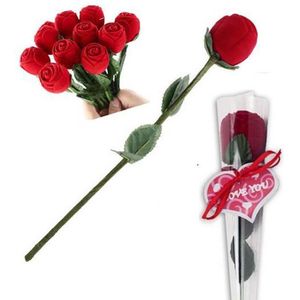Ringdoosje roos incl. GRATIS ring - aanzoek - verloving - bruiloft - huwelijksaanzoek - liefde - rood - Valentijn - sieradendoos - ring - cadeau