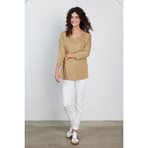 DIDI Dames Loose tee crew 3/4 sleeves Kelp sand maat 40