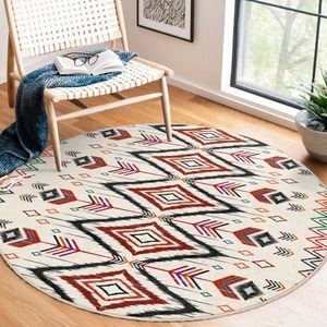 Abstract Gebied Rond Tapijt Beige Geometrisch Modern Vreemde Vormen Tapijt Antislip Tapijt Minimalistisch Tapijt Diamant Woonkamer Tapijt Rood Tapijt Luxe Tapijt