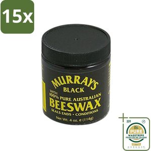 15 x Murray's - Black Beeswax - Haarwax - Extra Sterke Hold - Voor Zwart Haar - 114 g - Grootverpakking - Black Beeswax Haarwax - Dreadlocks Wax - Hair Wax - Hair Styling Wax - Black Hair Wax