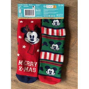 Disney kerstsokken voor kinderen - Mickey Mouse sokken - Multipack - Maat 23-26