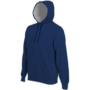 Kariban Heren Zware Contrasterende Hooded Sweatshirt / Hoodie (Marine)