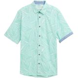 TOM TAILOR heren overhemd, 37151 - Mint Tonal Leaf Design, XXL