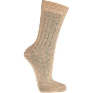 Wollen sokken met Marino en Kashmir wol, 2 paar, beige, maat 35/38