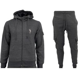Hitman - Trainingspak Heren - Joggingpak Heren - Cadeau voor Man - Katoen - Donker Grijs - Maat M