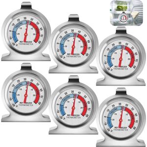 Diepvriesthermometer met Haken - Digitale Waterdichte Koelkastthermometer met Max Min Recordfunctie - 6 Stuks
