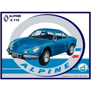 Metaal Bord 15 x 20 cm Renault Alpine A110 Logo