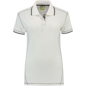 Lemon & Soda polo voor dames in de kleur wit in de maat S met contrast details